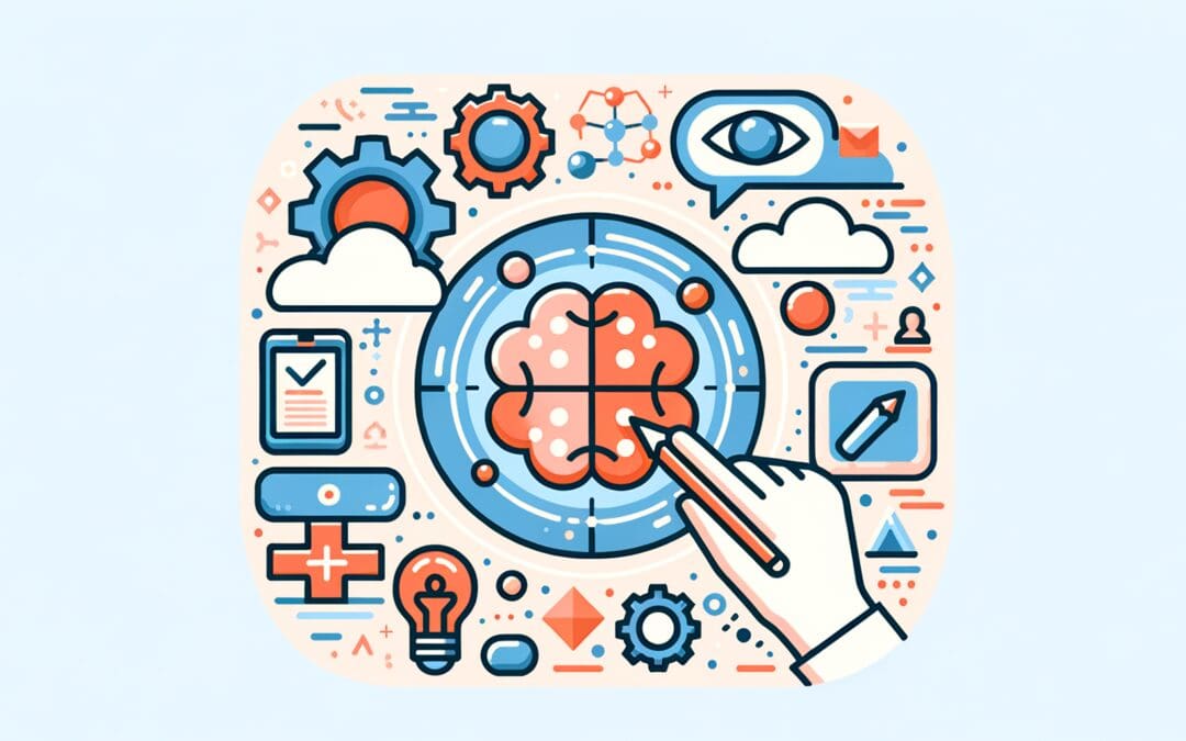 Illustration flat design SEO "cohérence de marque," pour un article de blog sur les vidéos