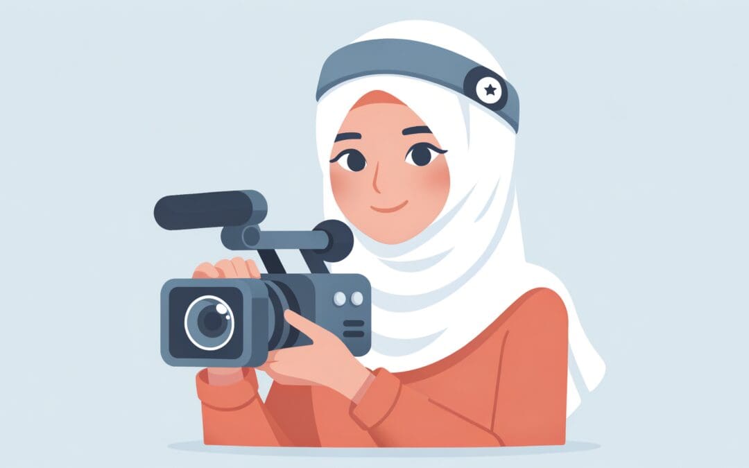 Illustration en flat design de la diffusion vidéo optimale sur les réseaux sociaux pour SEO.